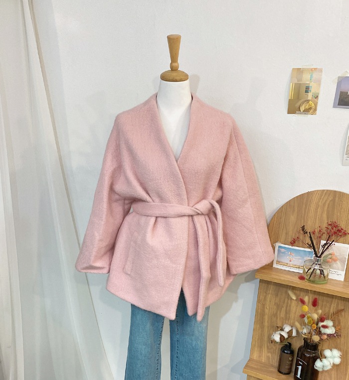 Z-sale 69000-&gt;14500 핑크 끈묶는 코트 자켓