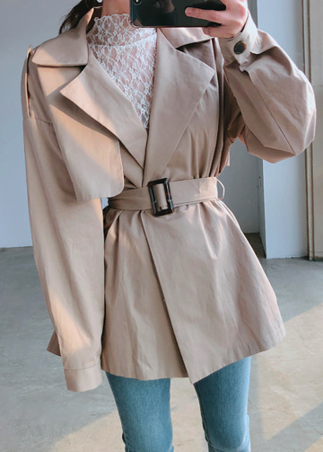 숏 트렌치 코트 (2color)